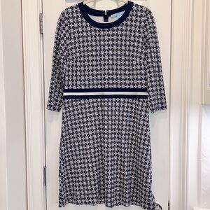 Draper James Persley Ponte Dress w/ Honeycomb Jersey Style Fabric Office sz.L